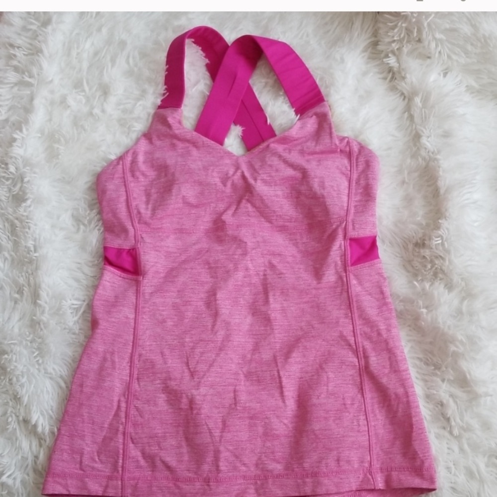 Lululemon hot pink athletic built in top
